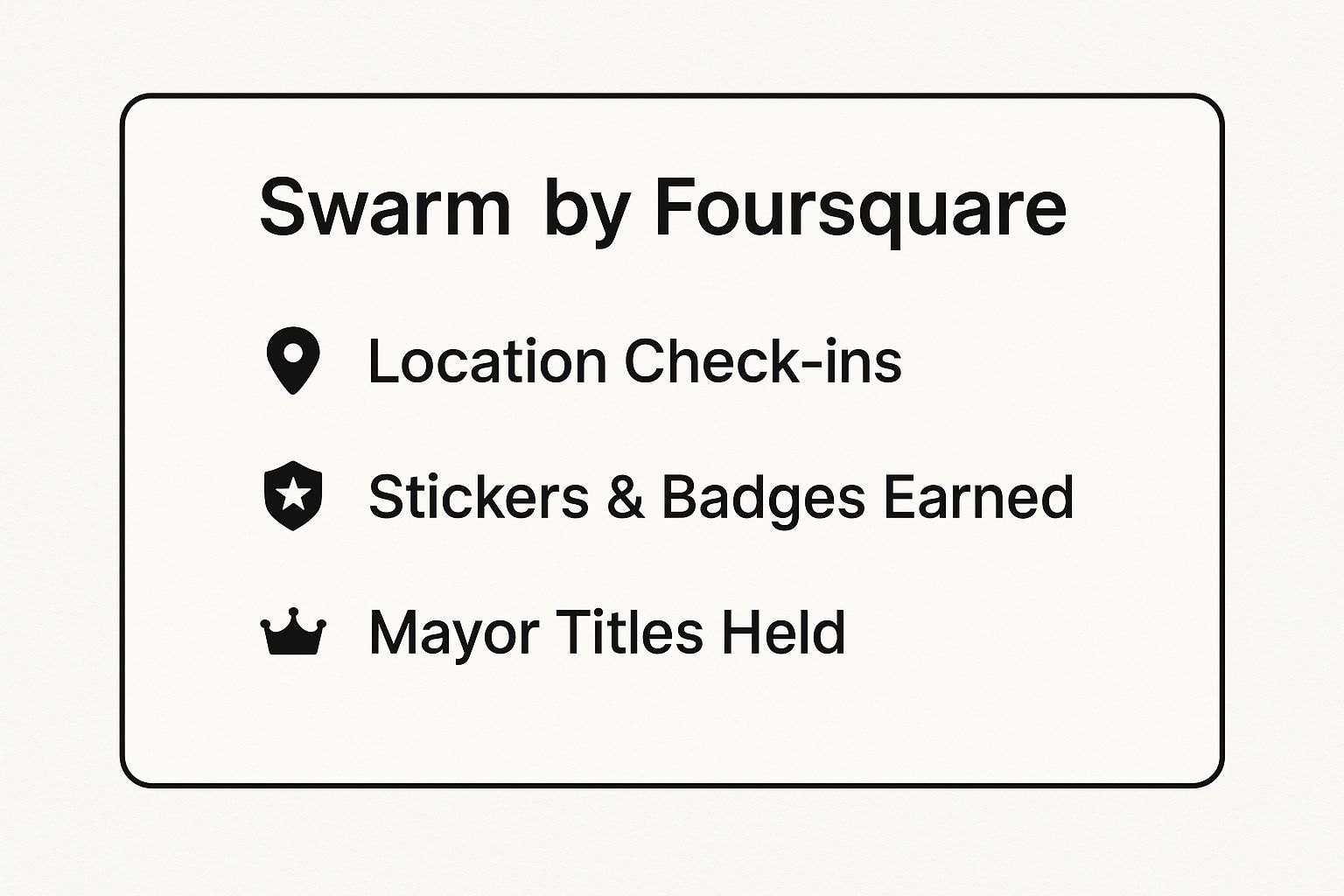 Infographic showing key data about Swarm by Foursquare