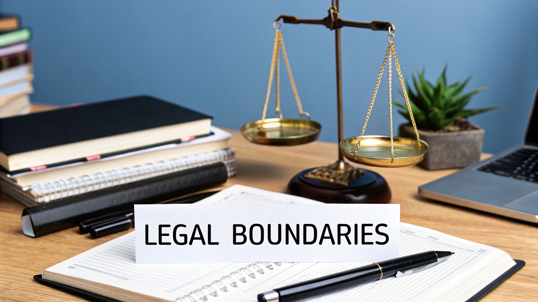 Scales of justice symbolising legal and ethical considerations