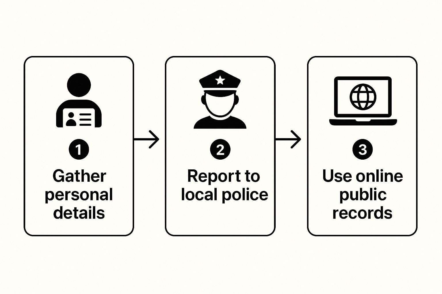 Infographic about how to find a missing person uk
