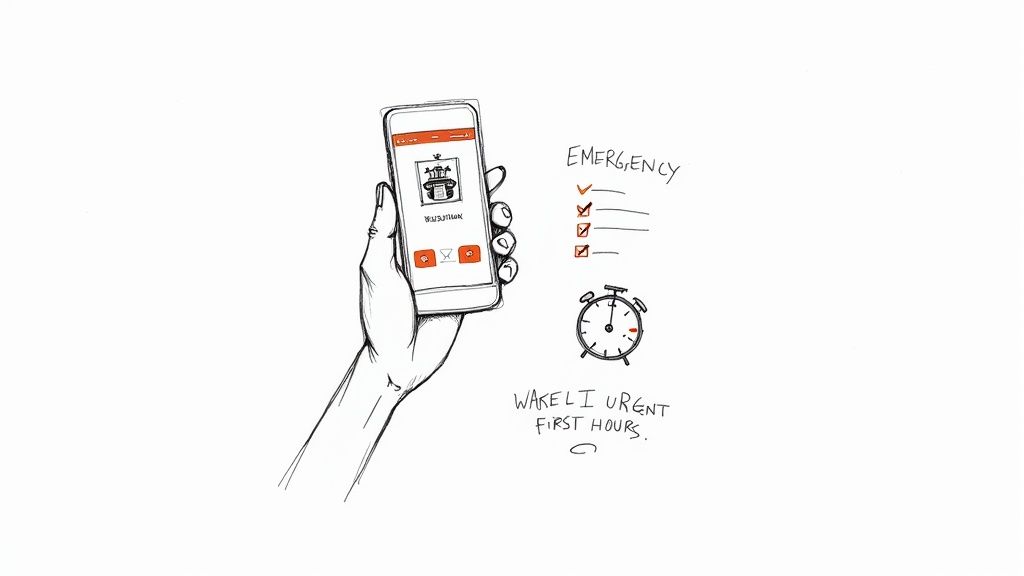 A person looking thoughtfully at a blurry city street, representing the uncertainty of a search.