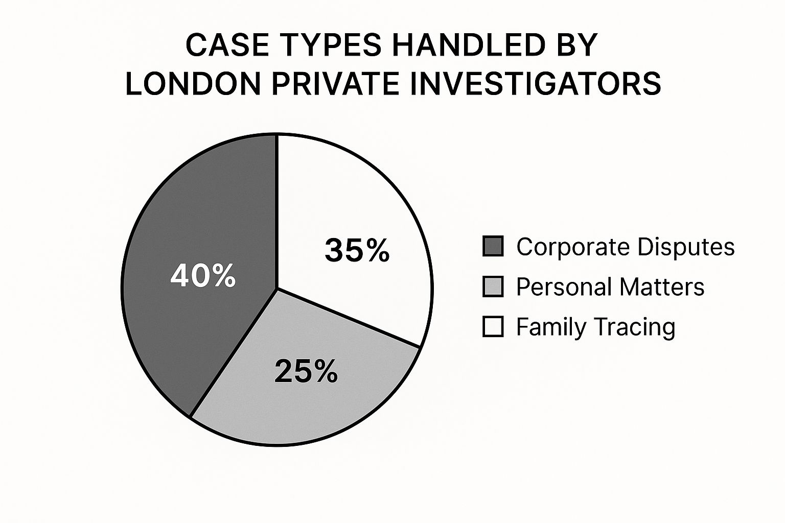 Infographic about private investigators in london uk