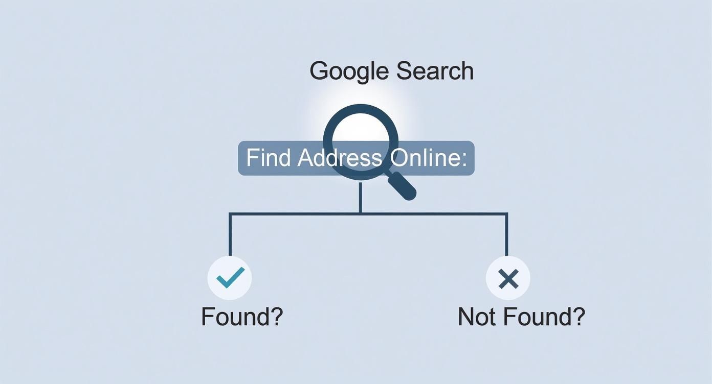 Infographic about how to locate a person's address