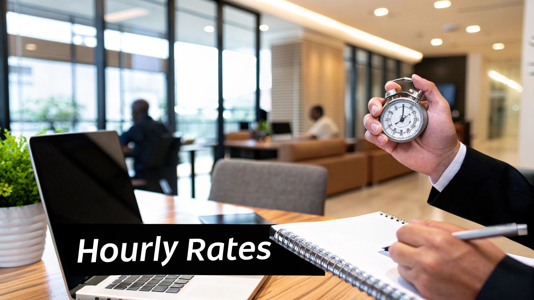 An investigator's desk with a calculator, notepad, and pen, symbolising the different ways fees are calculated.