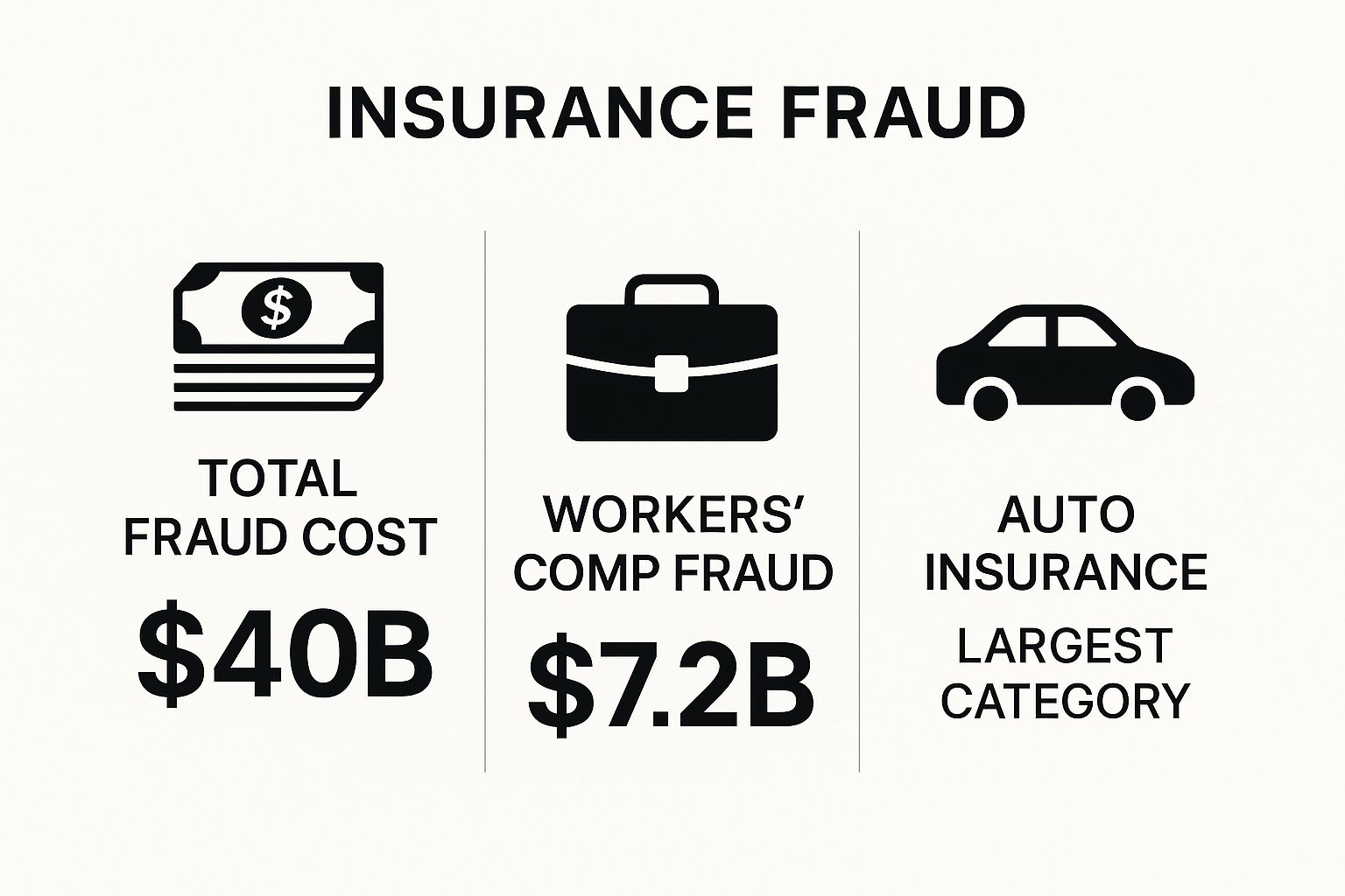 Infographic showing key data about Insurance Fraud Investigation