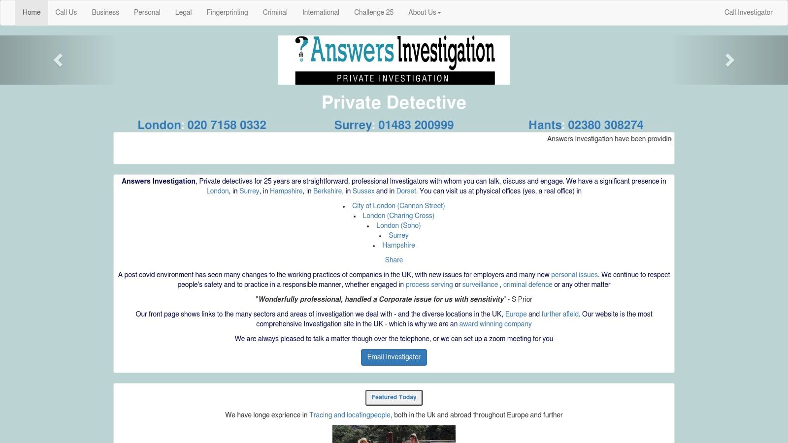 Answers Investigation