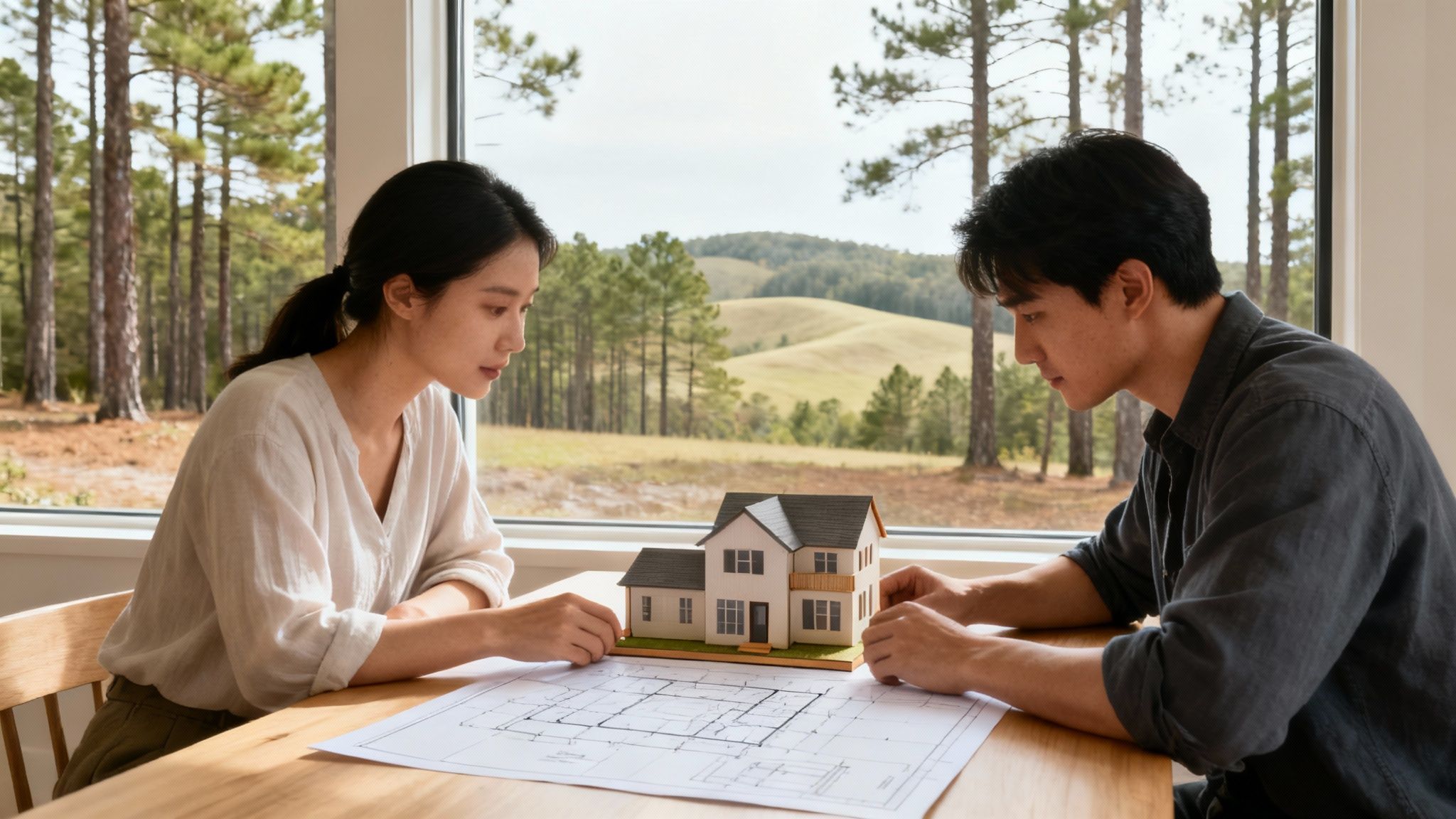 A beautifully constructed custom home with a modern farmhouse design, showcasing quality craftsmanship.