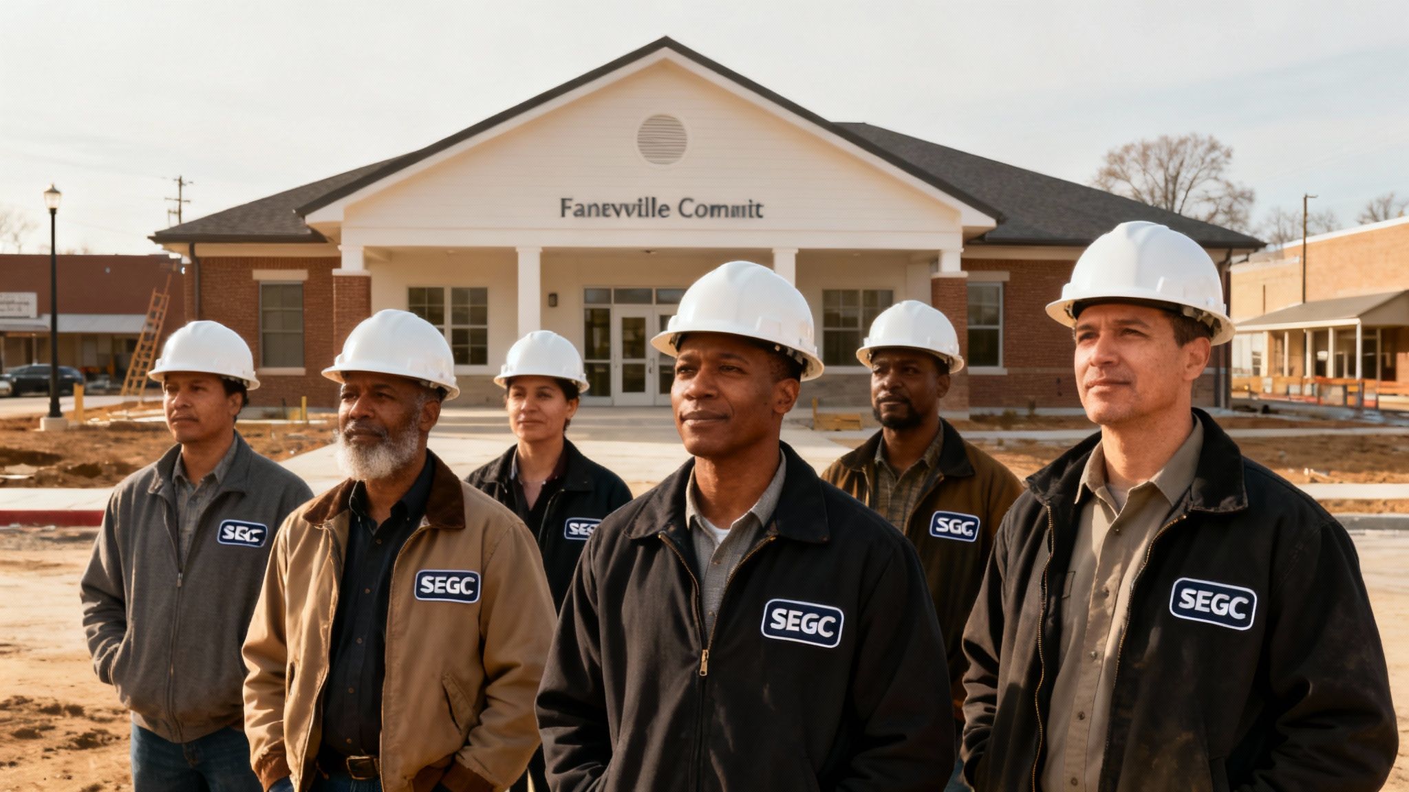 A striking architectural photo of an SEGC commercial project at dusk, showcasing quality and design.