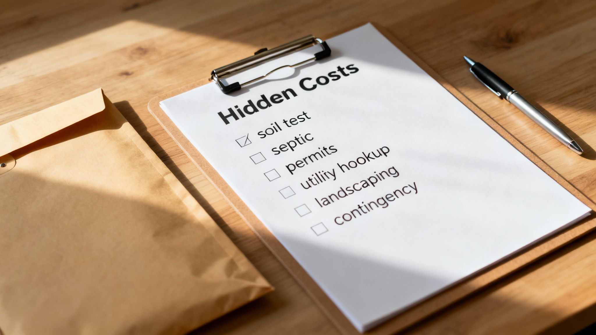 A detailed architectural blueprint with measuring tools, symbolizing careful planning for hidden costs.