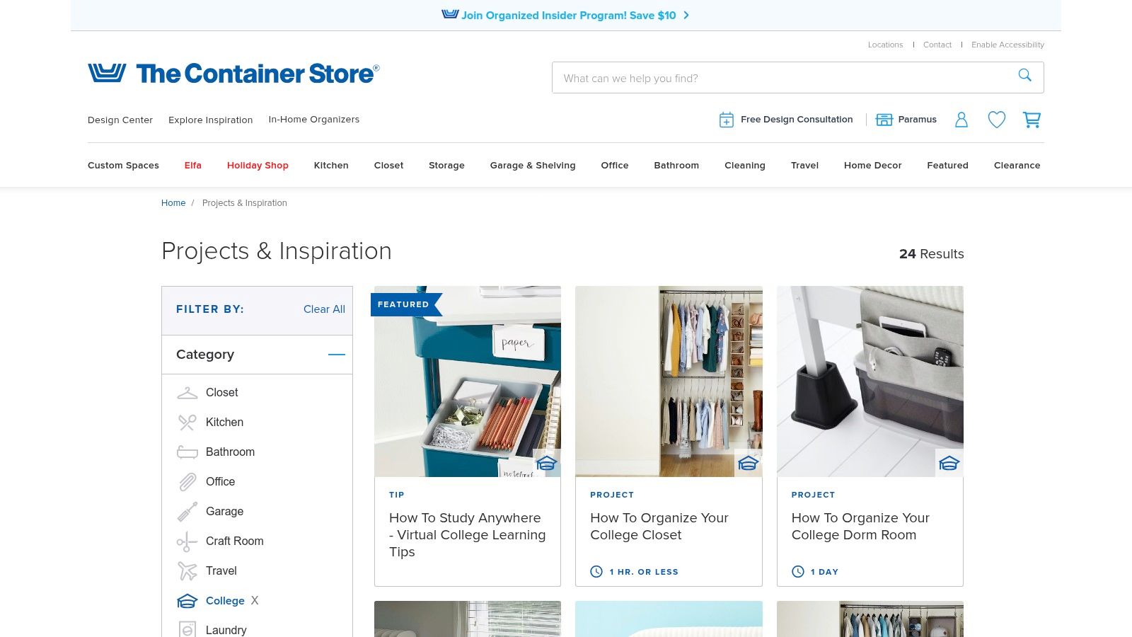 The Container Store — College Shop & Move-In Help