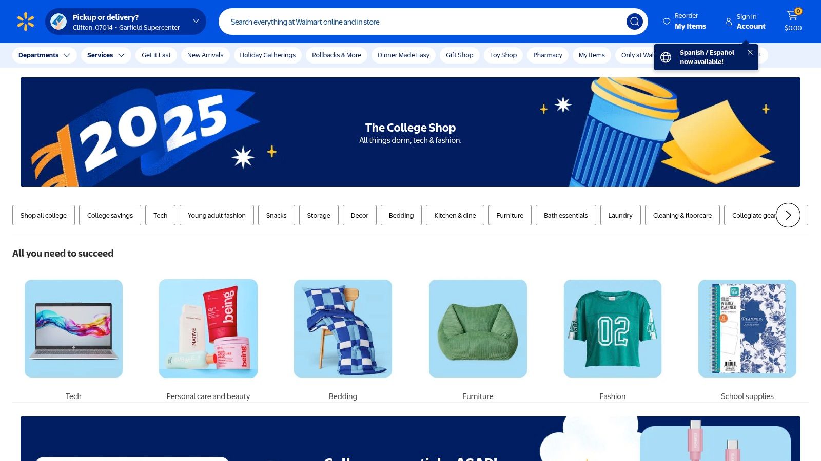 Walmart — Dorm Room Essentials