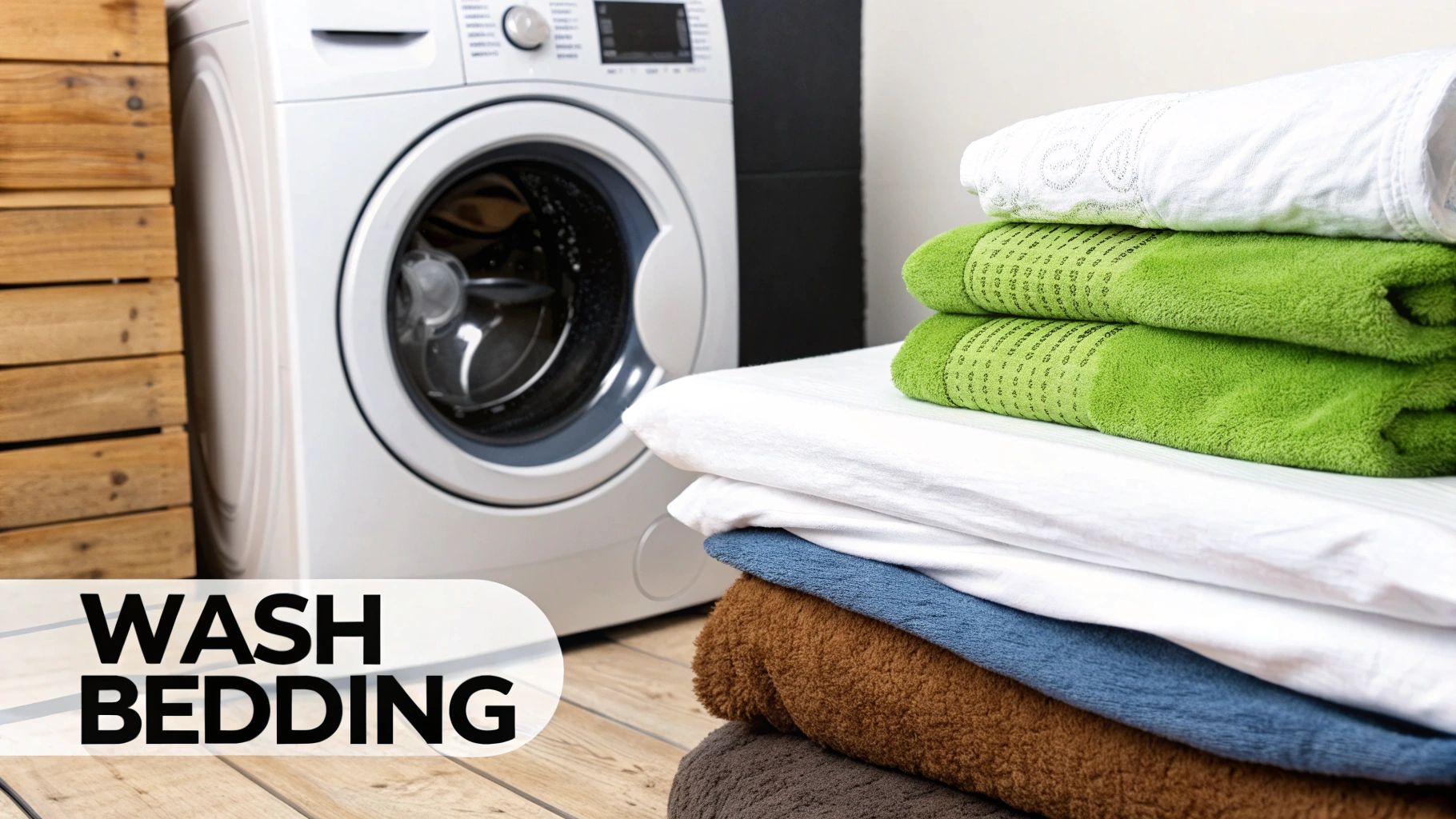 Infographic showing key data about Wash All Bedding, Linens, and Fabric Items
