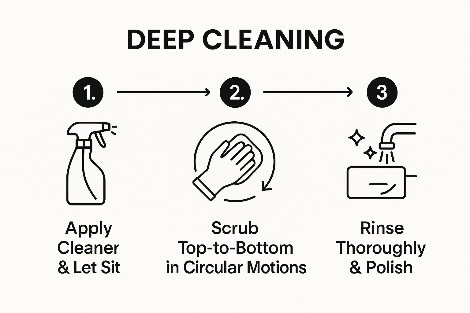 Infographic about how to deep clean a bathtub