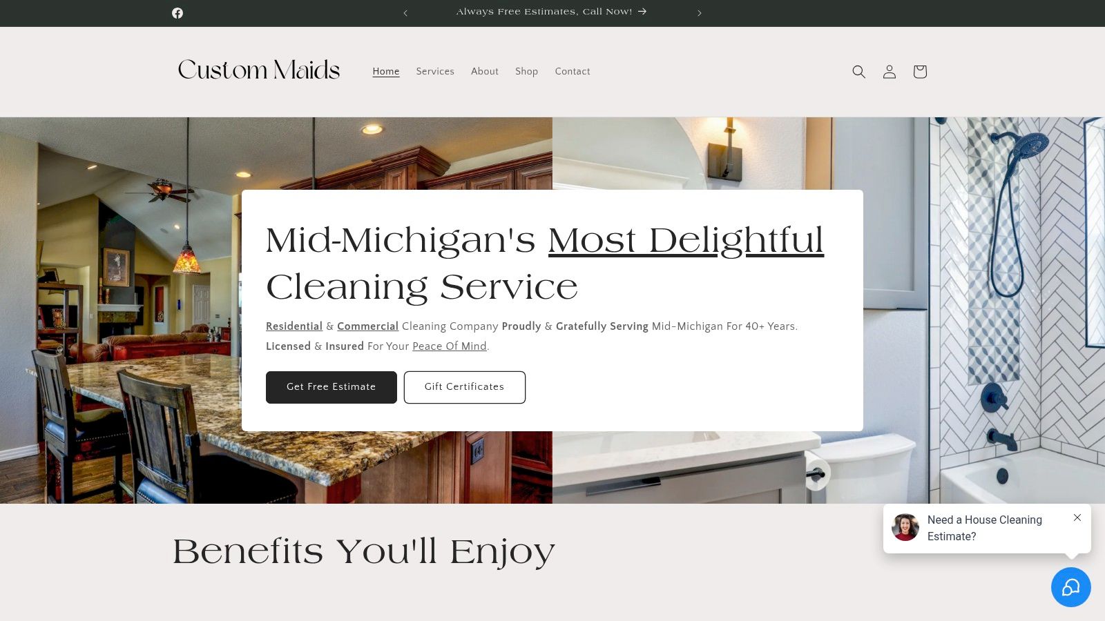 A professional cleaner from Custom Maids wiping down a modern kitchen countertop, showcasing their attention to detail.