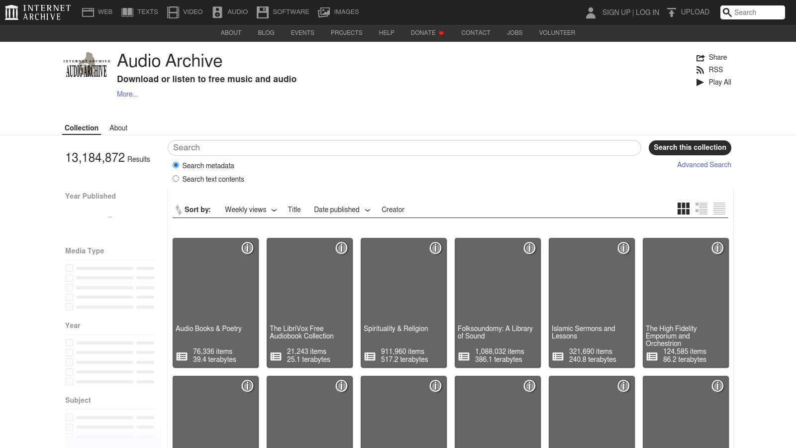 Internet Archive – Audio (incl. Live Music Archive)