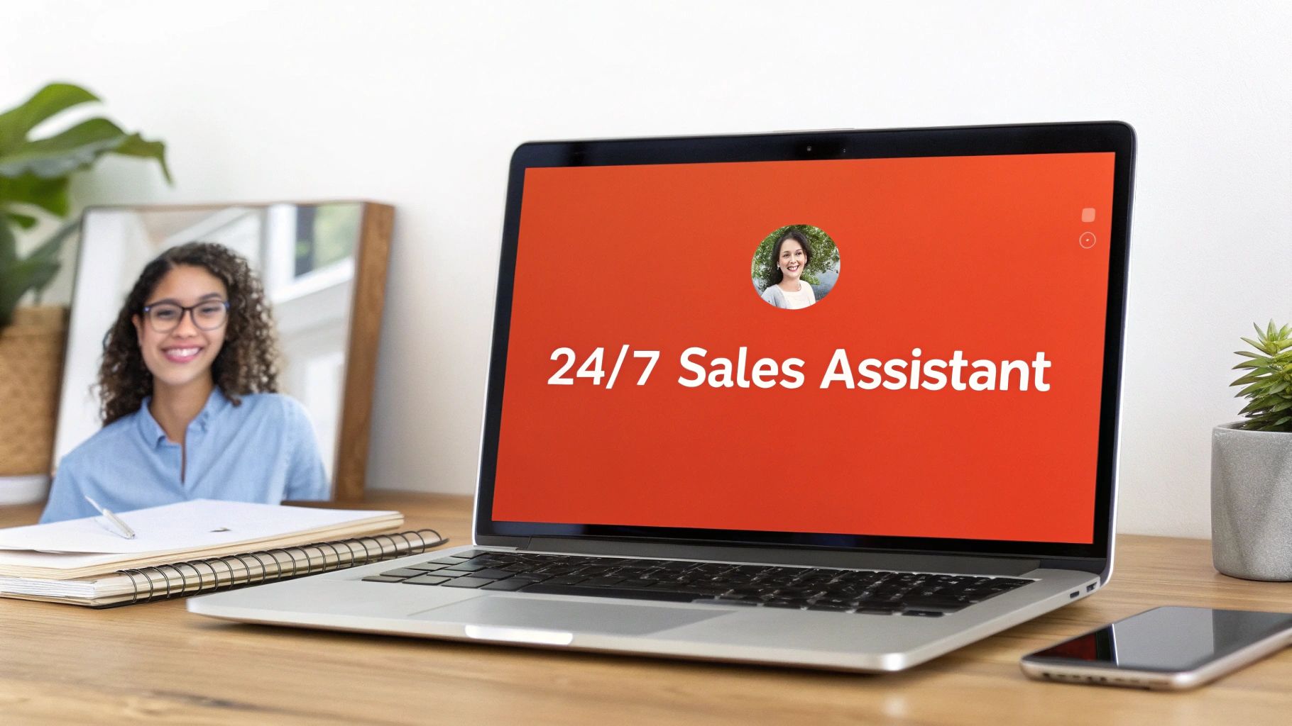 A modern, sleek chatbot interface on a laptop screen, symbolizing the new face of digital marketing.