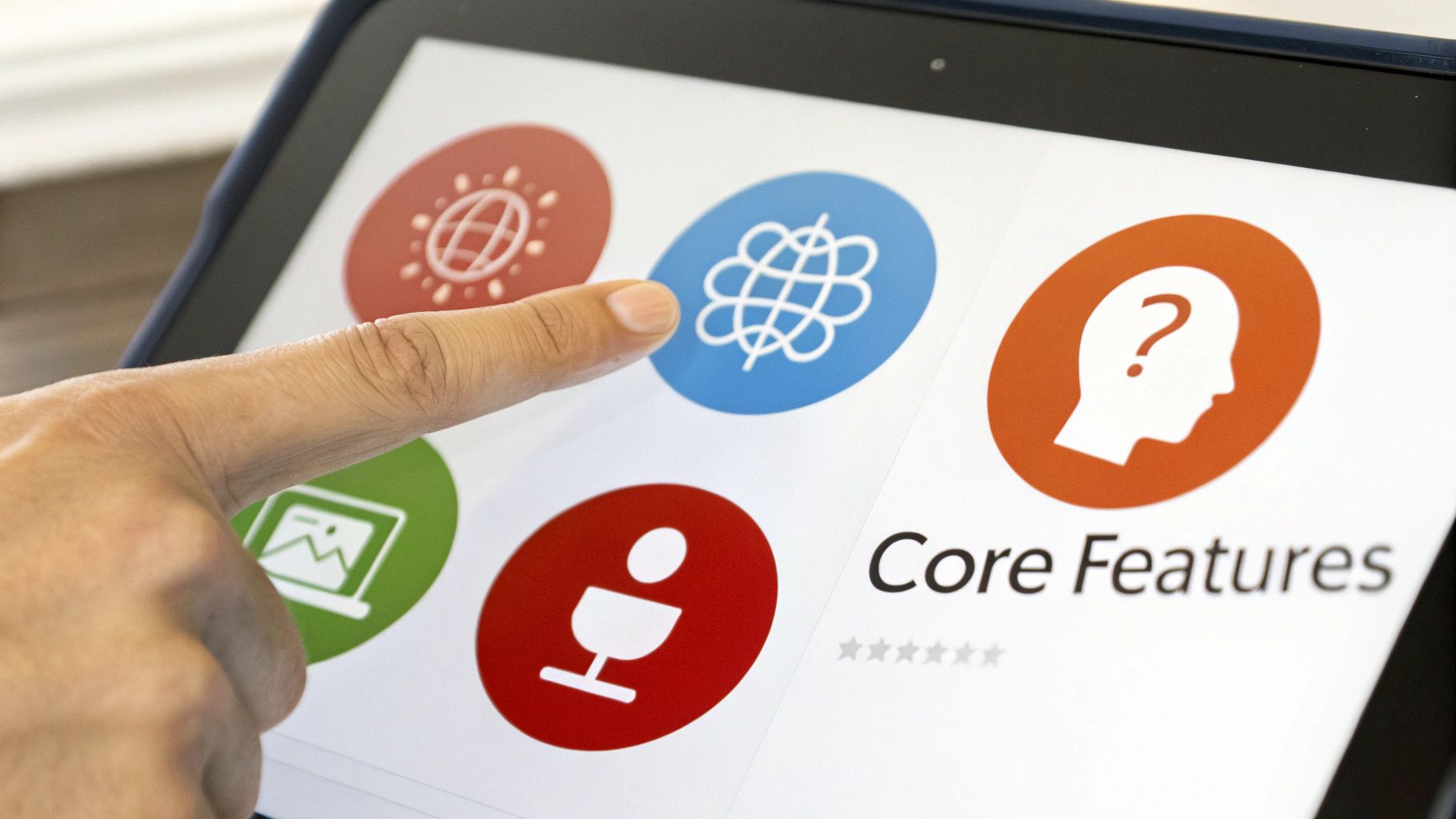 A person at a desk analyzing charts and data on a computer screen, representing feature evaluation.