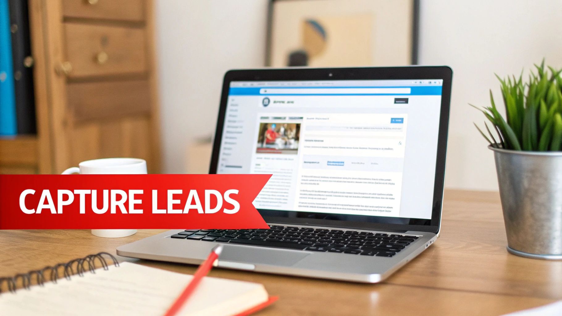 A digital marketing specialist analyzing lead generation data on a computer screen.