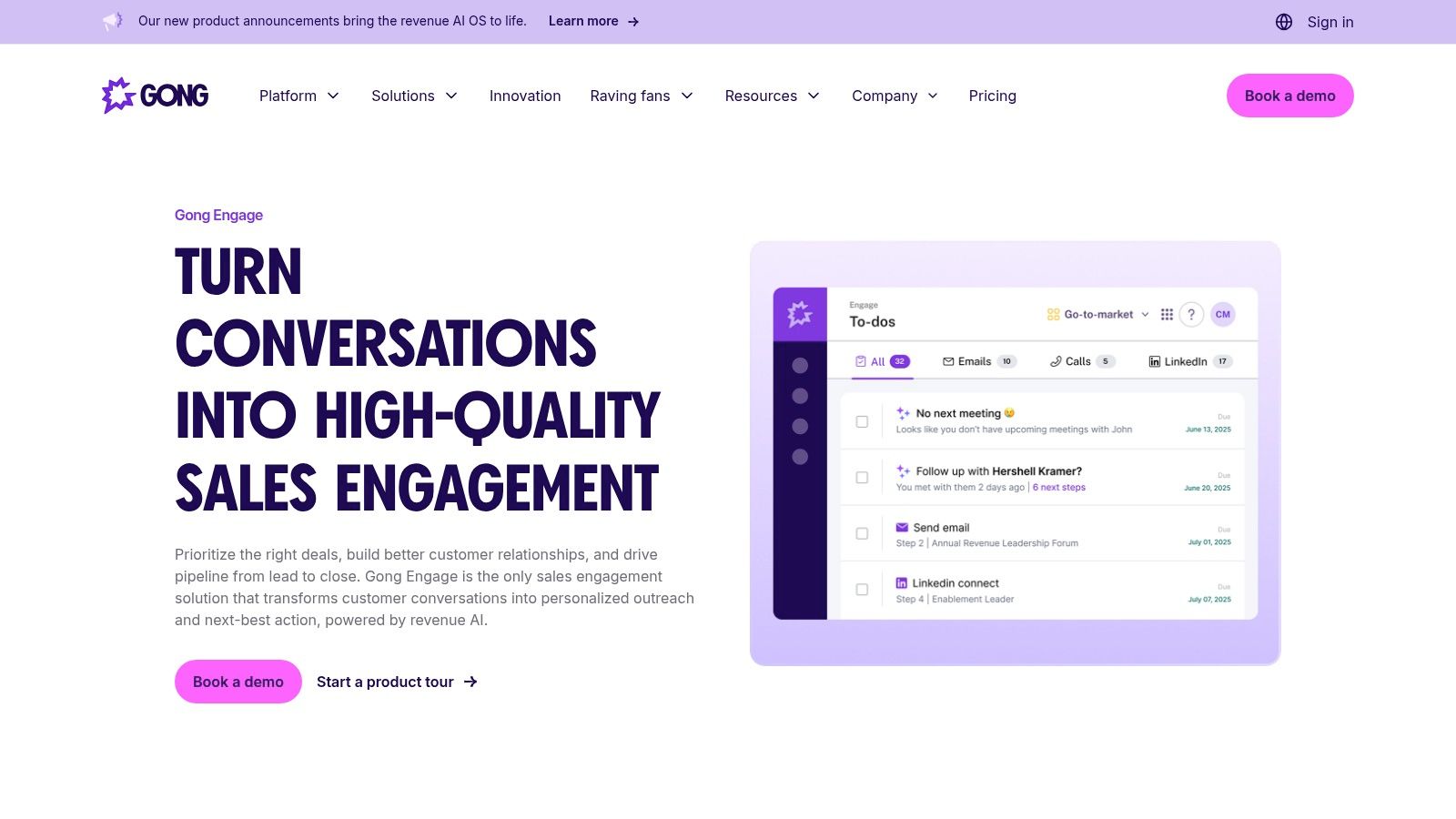 Gong – Engage and Revenue AI Platform
