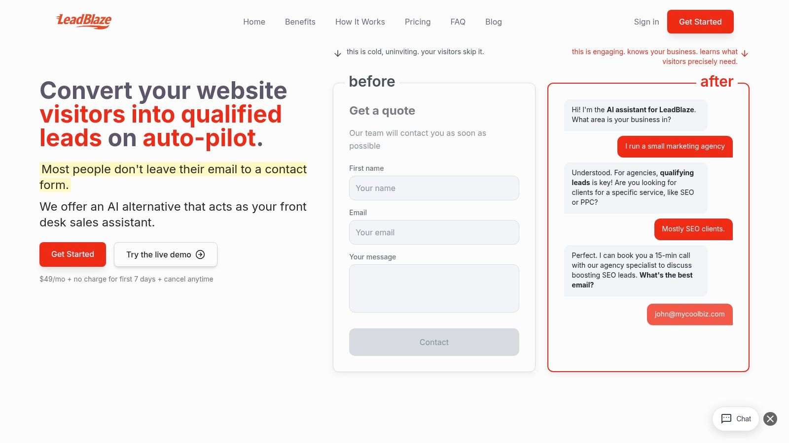 LeadBlaze AI Sales Assistant in Action