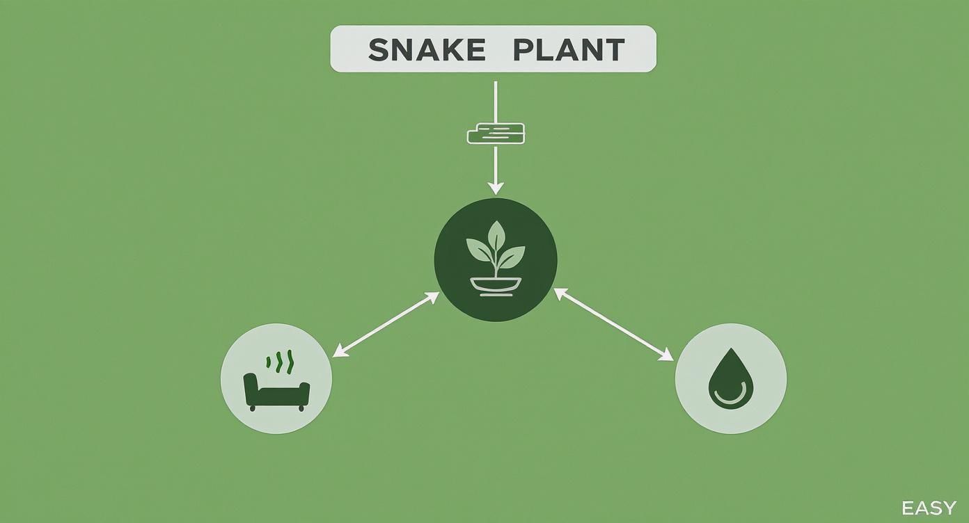 Infographic about snake plant
