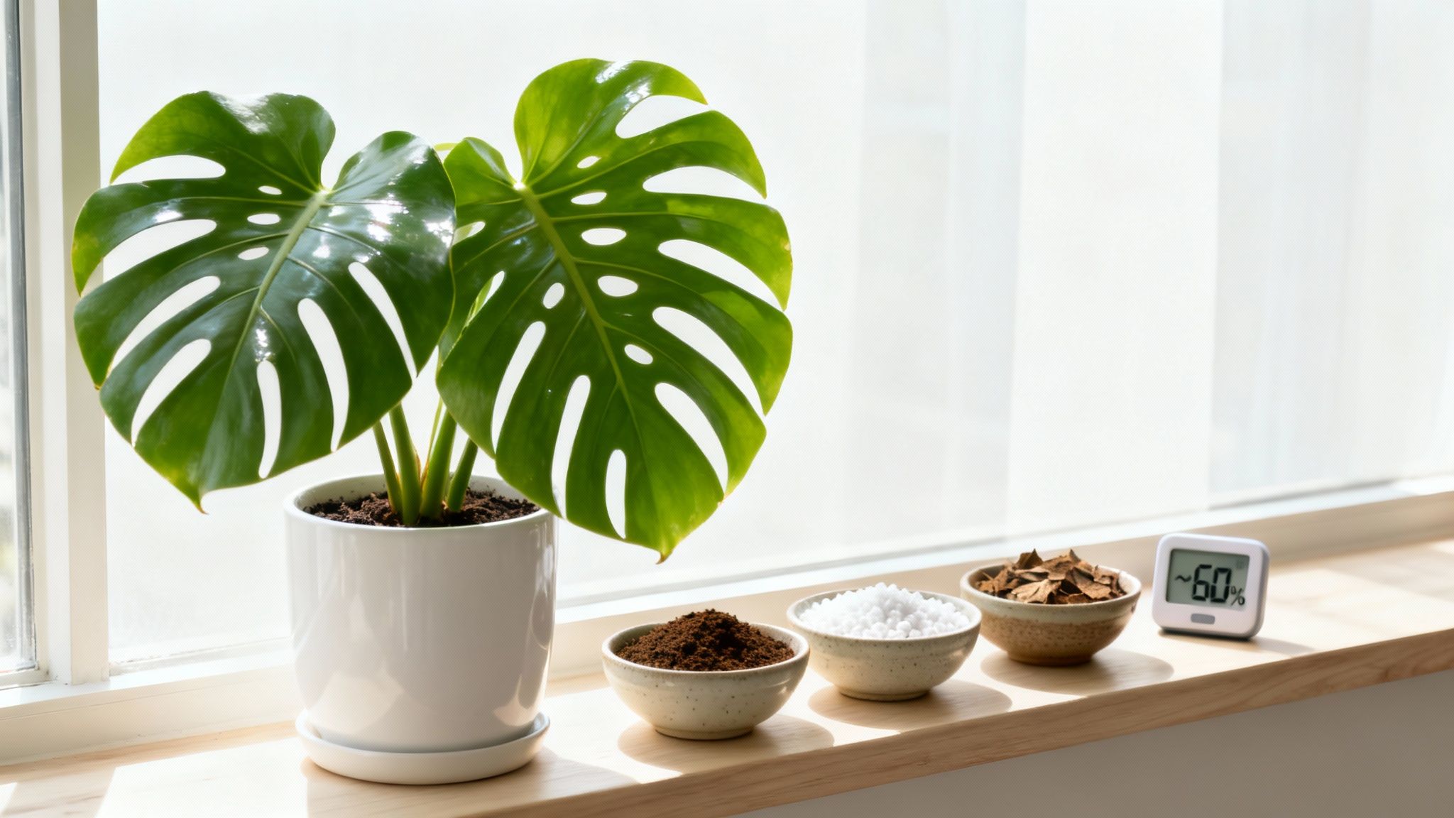 Monstera in luxury home interior
