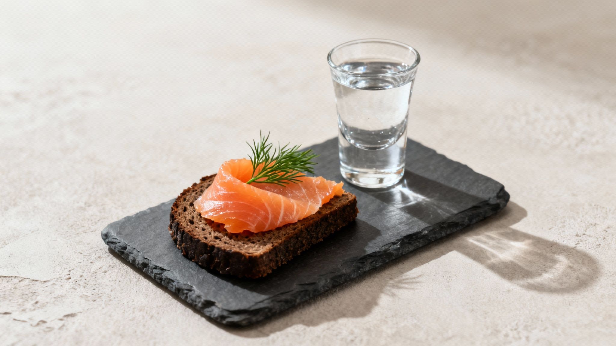 Elegant vodka service with food pairings