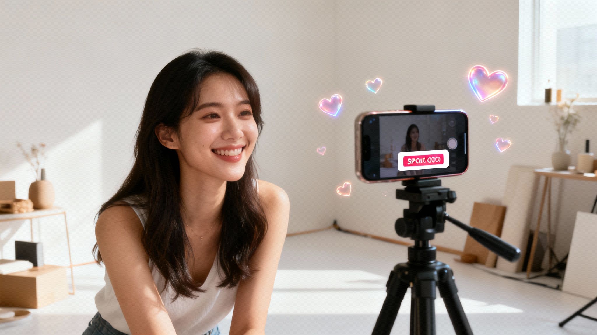 A luxury brand collaborating with a TikTok creator to promote a product.