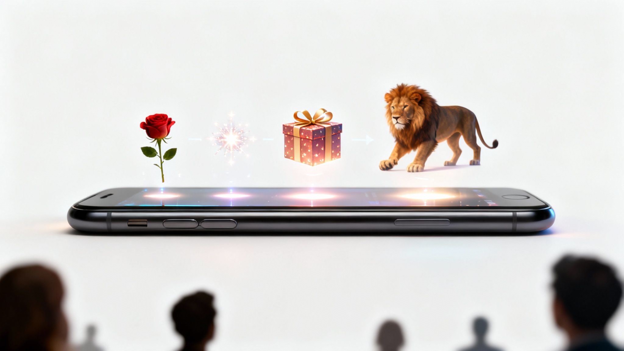 A creator smiling at their phone during a live stream, with virtual gift animations appearing on the screen.