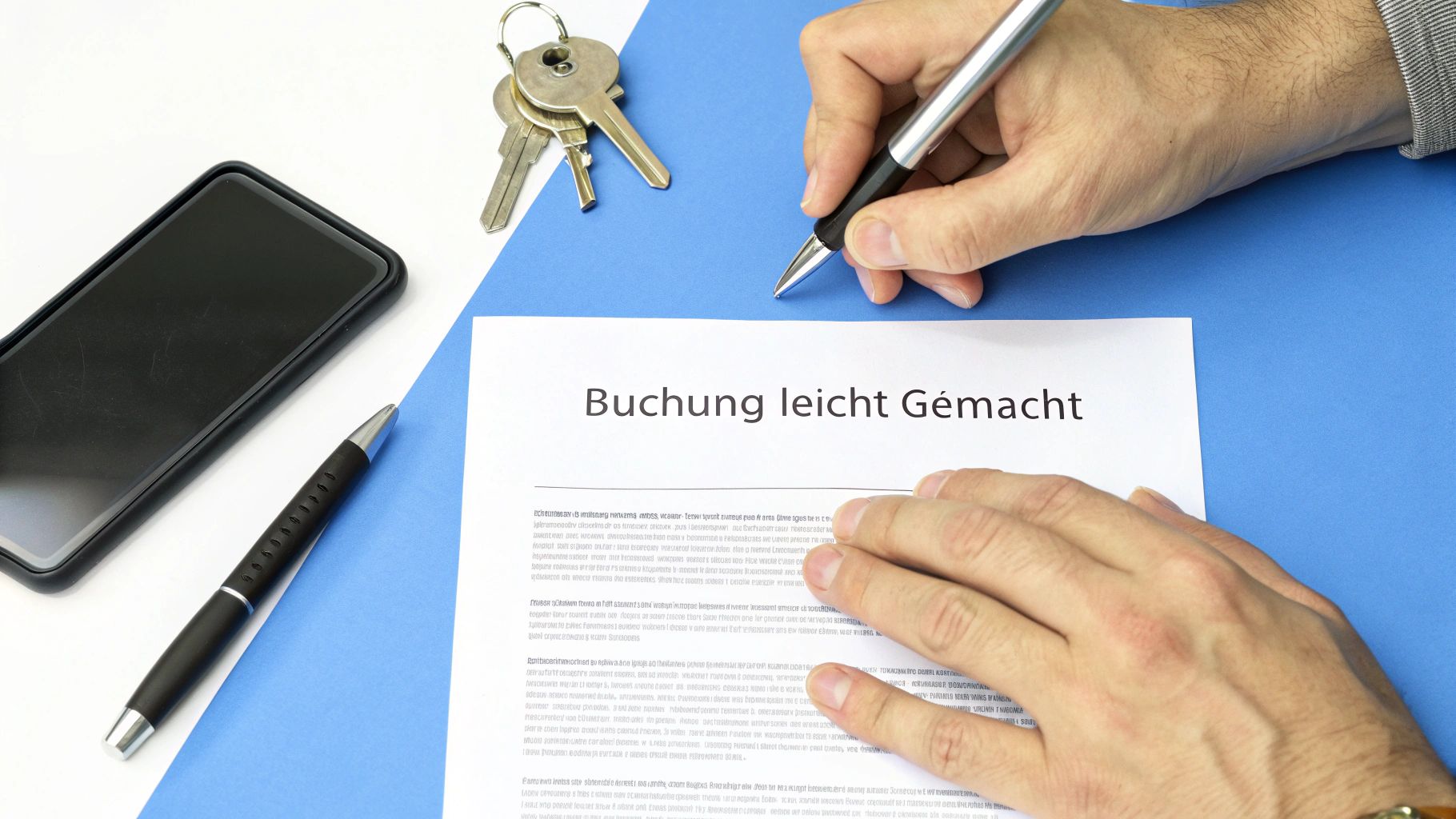 Schlüsselübergabe für eine möblierte Wohnung