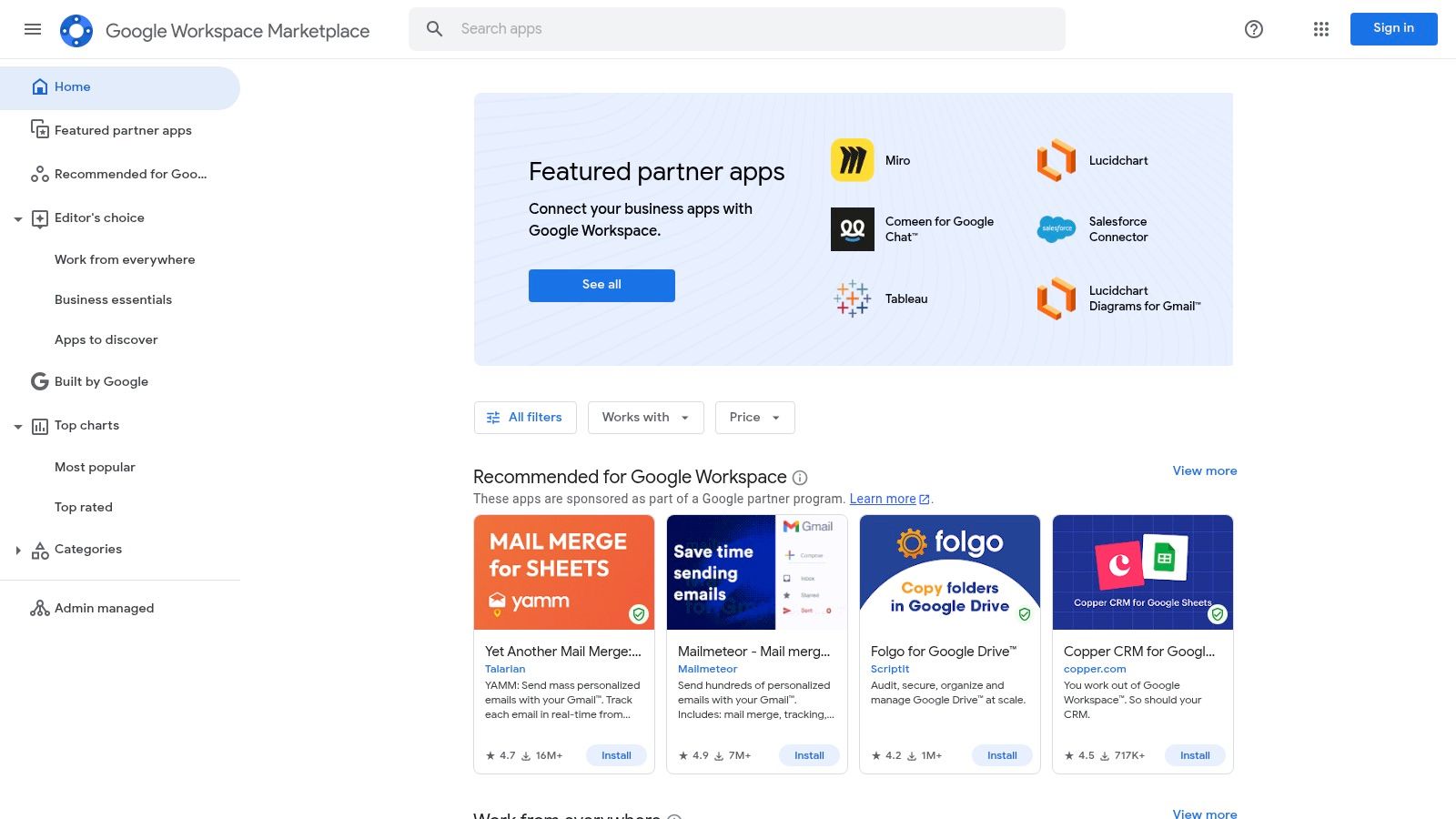 Google Workspace Marketplace — AI add‑ons for Docs/Sheets/Slides