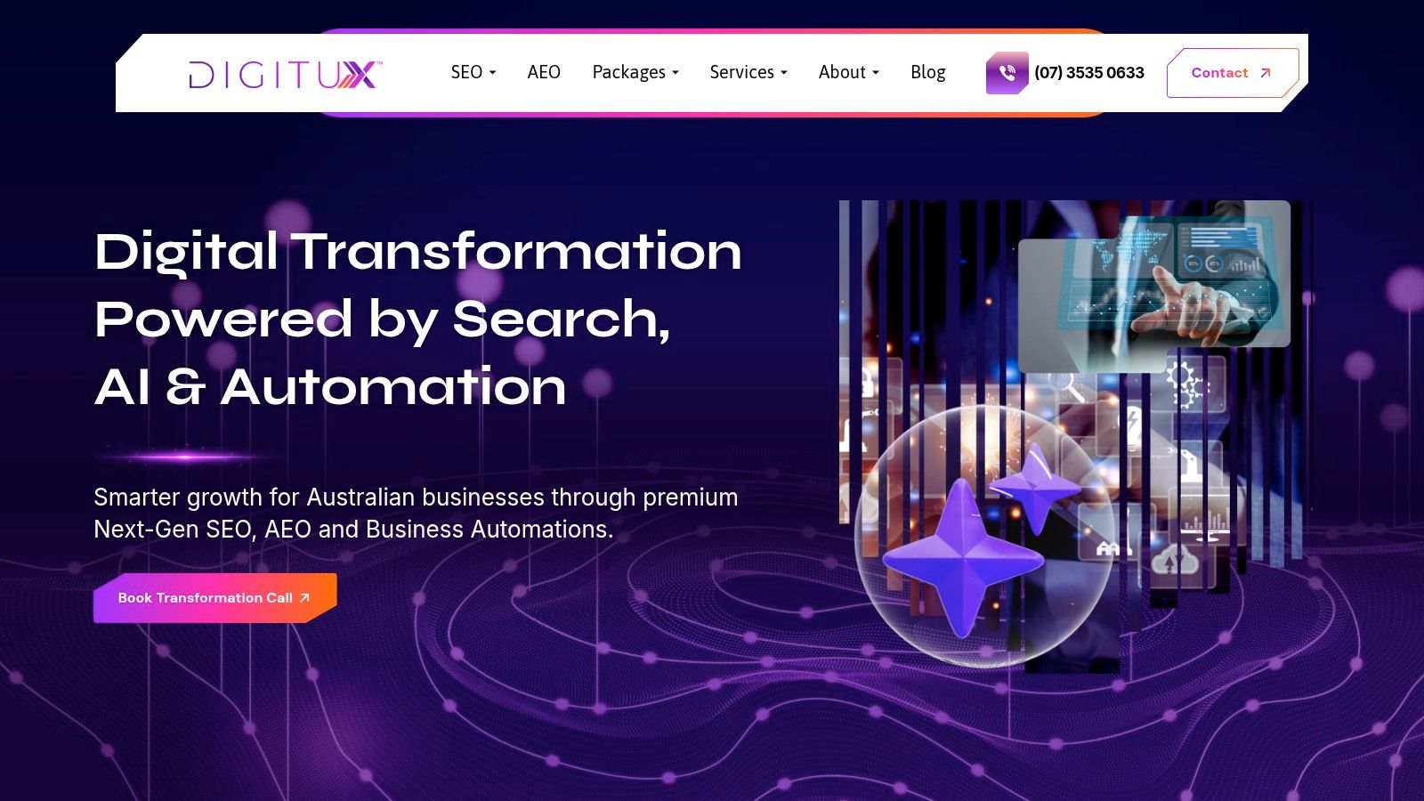 DigitUX digital transformation agency website homepage