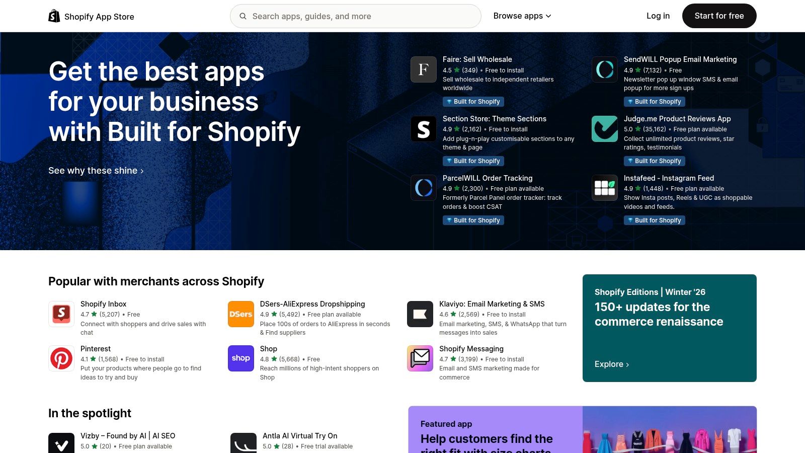 Shopify App Store — AI apps for ecommerce