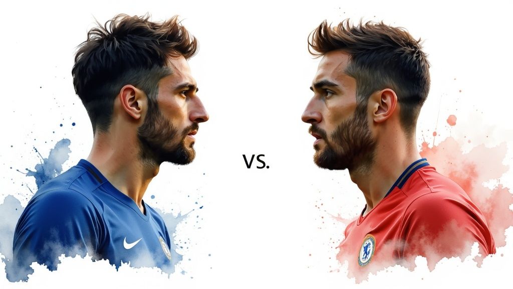 Një person duke analizuar statistikat e basteve sportive në një tabletë, me grafikë dhe shifra në sfond.