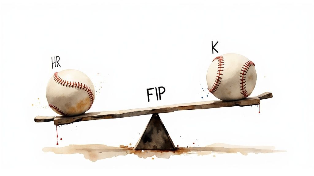 Βελτιώστε τα αθλητικά σας στοιχήματα με το "Fielding Independent Pitching" 1 Ρίτσερ που ετοιμάζεται να πετάξει την μπάλα