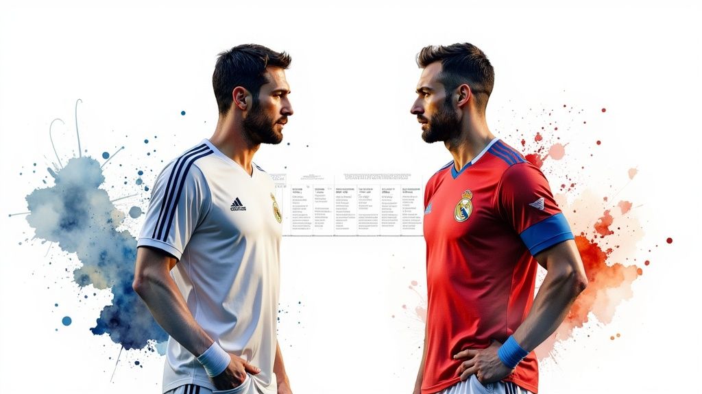 Një pamje nga ajri e stadiumit Santiago Bernabéu, duke treguar fushën dhe tribunat e mbushura.