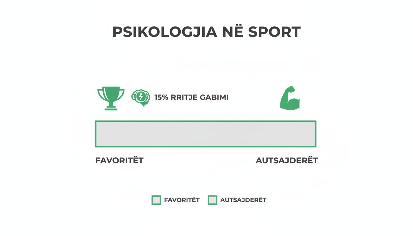 スポーツベッティング戦略と心理学の完全ガイド 4 スポーツにおける心理学を説明し、優勝候補と劣勢チームのミスを比較するインフォグラフィック。
