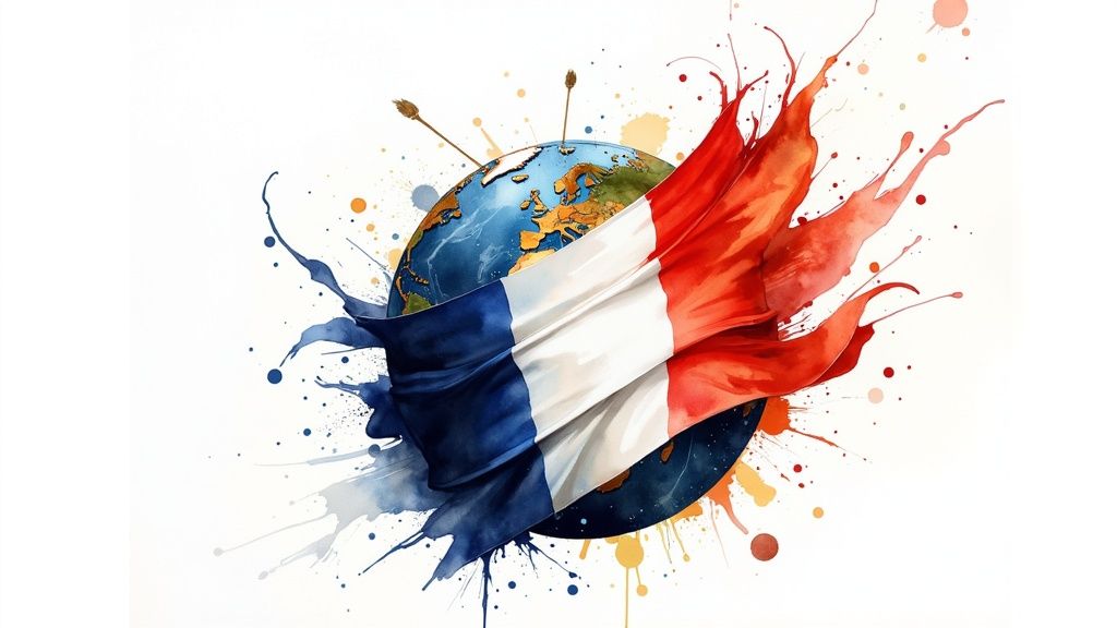 Kreative Sportwetten - Hier sind einige Strategien und Tipps 4 Blick auf den Globus mit Schwerpunkt auf Frankreich und Spanien, die ihren globalen Einfluss symbolisieren