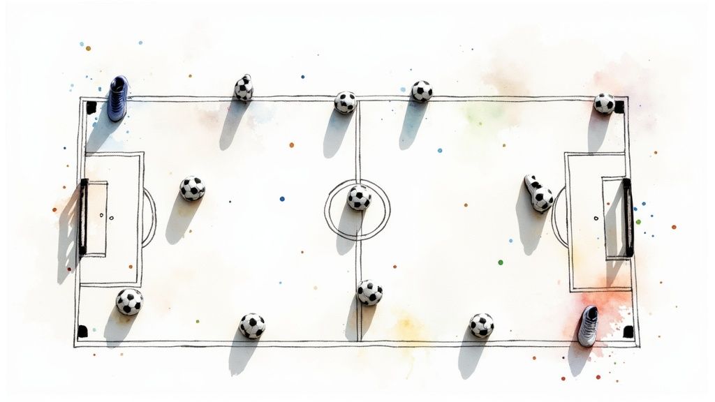 Спортни залози - Основни понятия 2 Тактическа дъска за футбол с позиционирани играчи