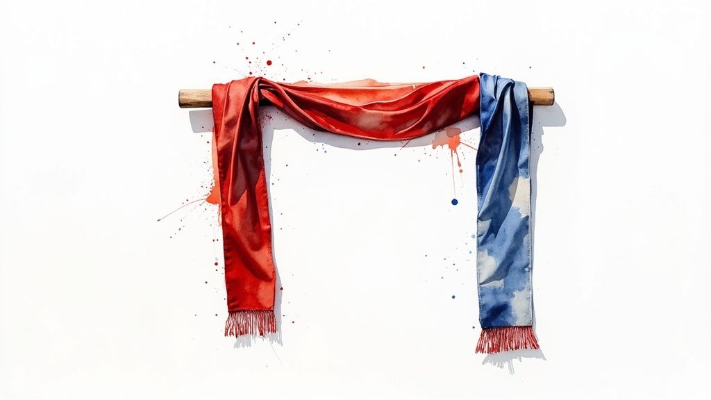 Nahaufnahme eines Fußballs auf dem grünen Rasen eines Stadions