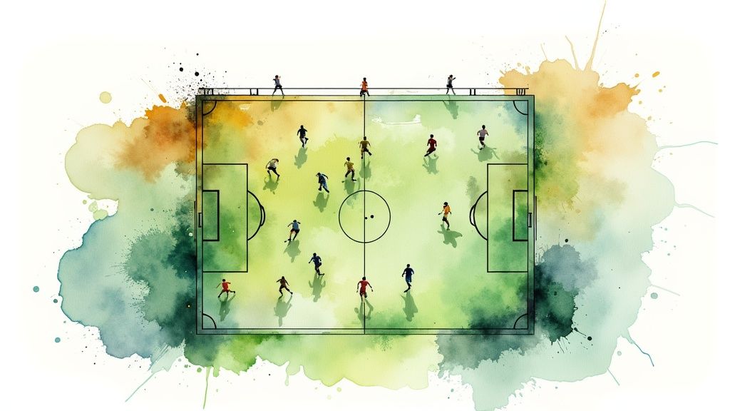 Një tabelë taktike futbolli që tregon formacionet e dy skuadrave.