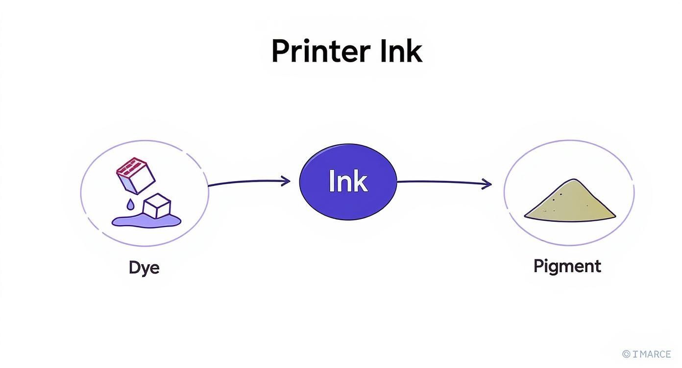 Infographic about printer ink types
