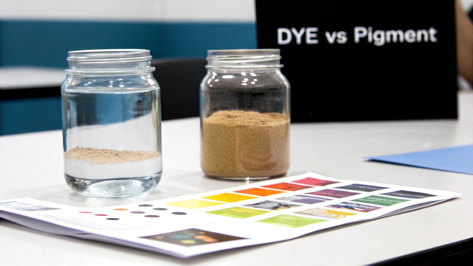 A side-by-side comparison of dye and pigment ink printouts on different types of paper