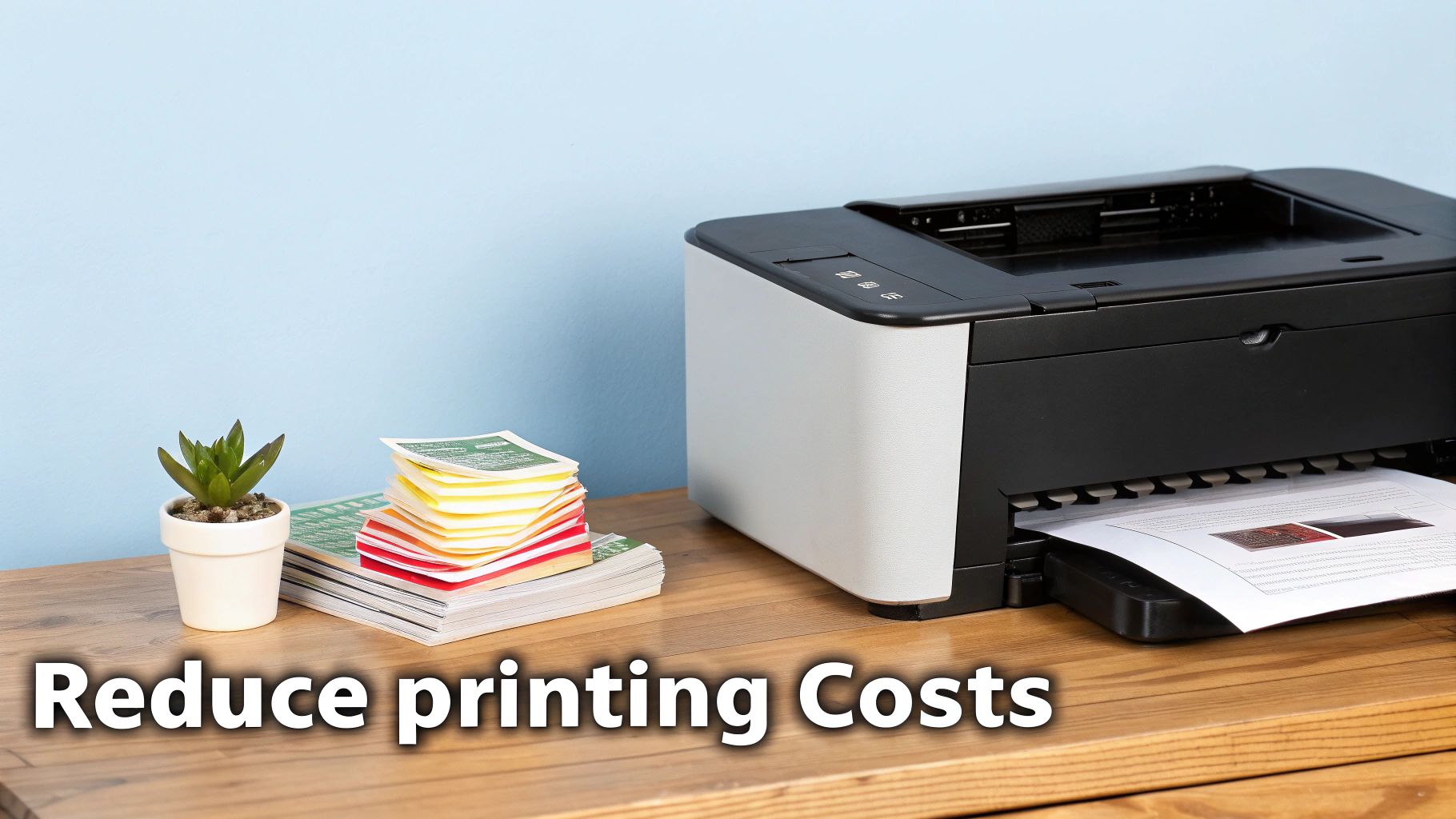 A person changing their printer settings on a computer screen to save toner.