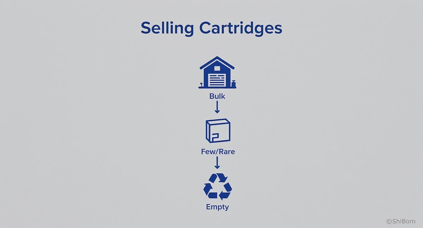 Infographic about sell used printer cartridges