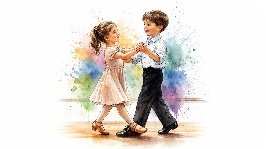 kidsballroomdancingwatercolor