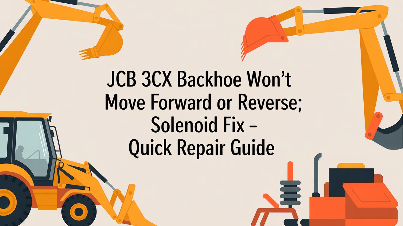 JCB 3CX Backhoe Won't Move Forward or Reverse: Your Field Guide to a Solenoid Fix