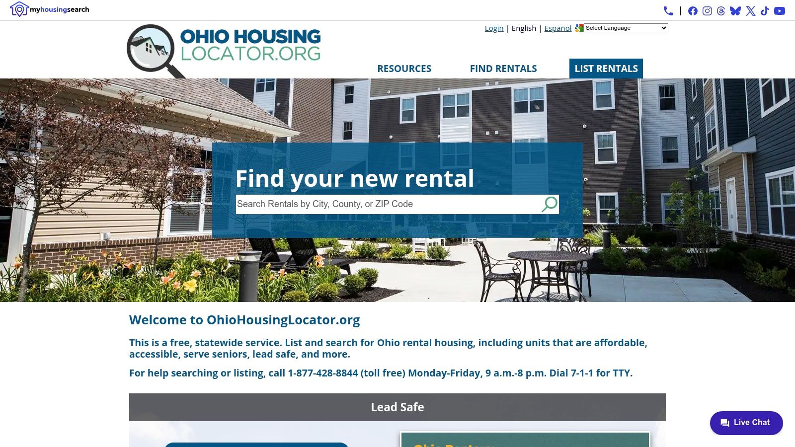OhioHousingLocator.org – Statewide Affordable/Senior Rental Search