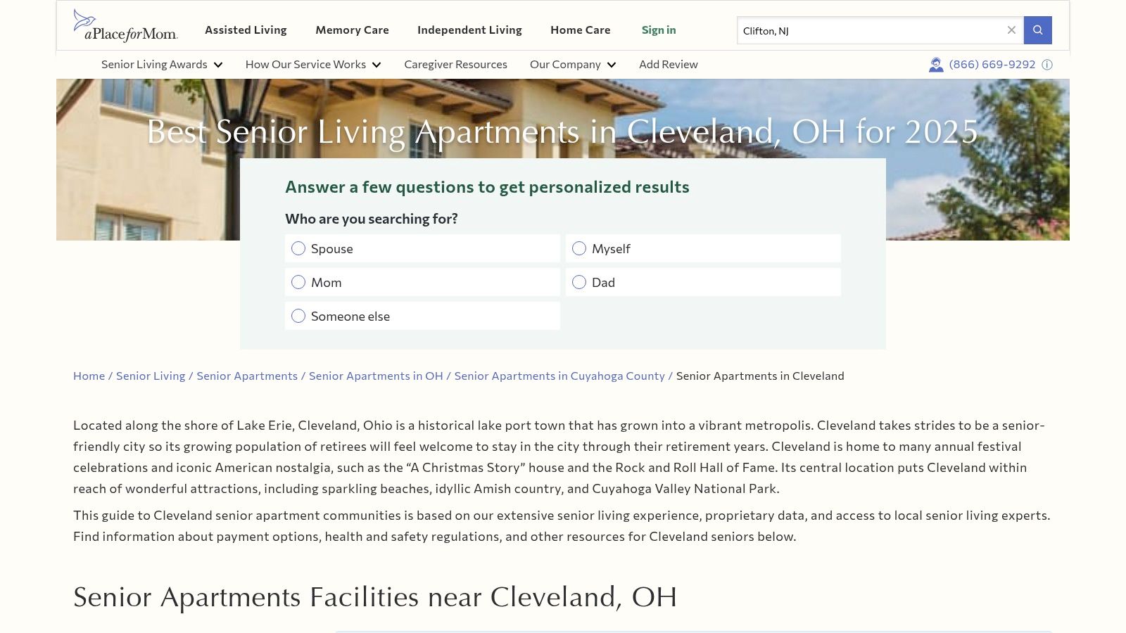 A Place for Mom – Senior Apartments (Cleveland, OH)