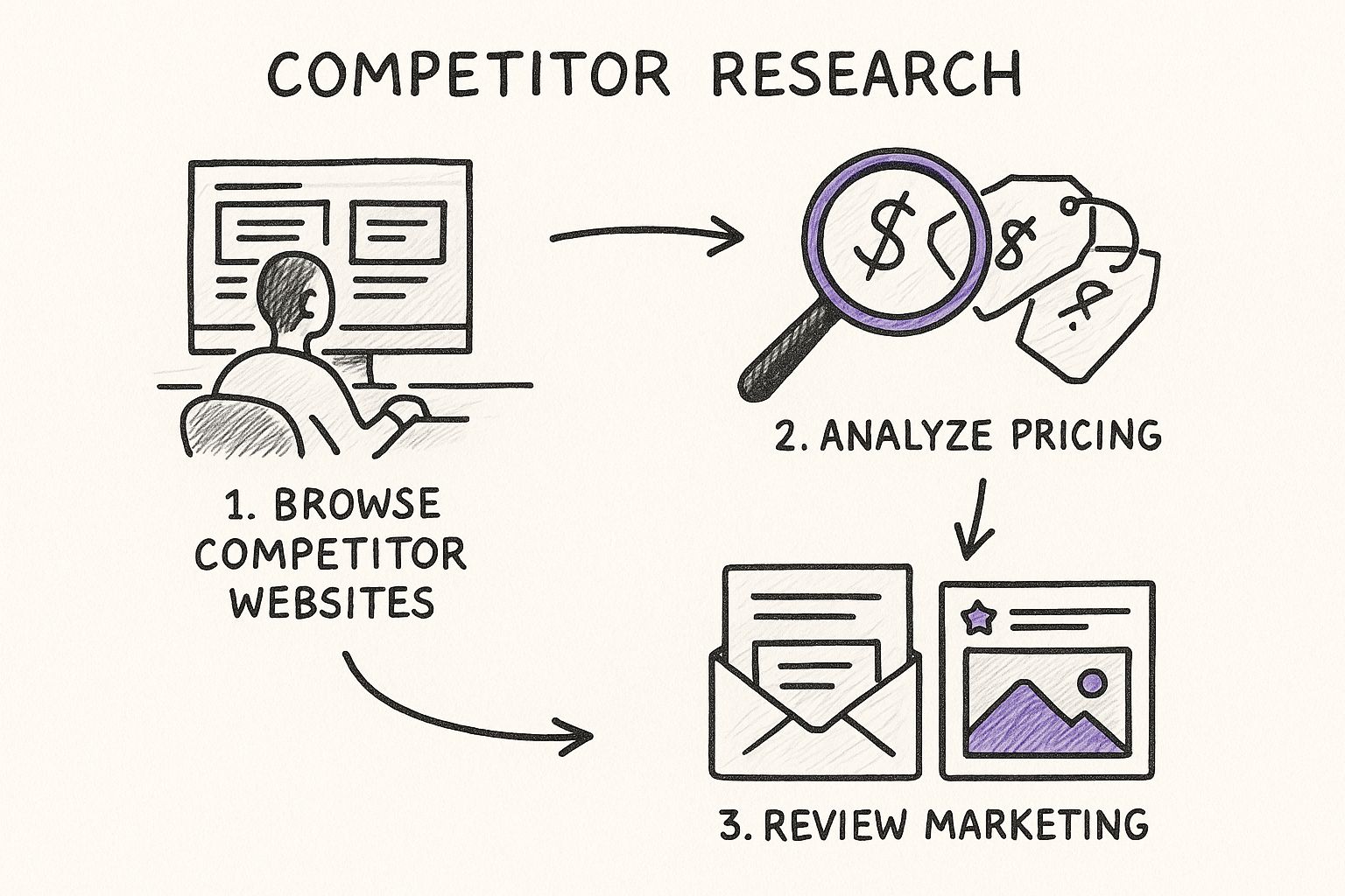 Infographic about how to find competitors pricing