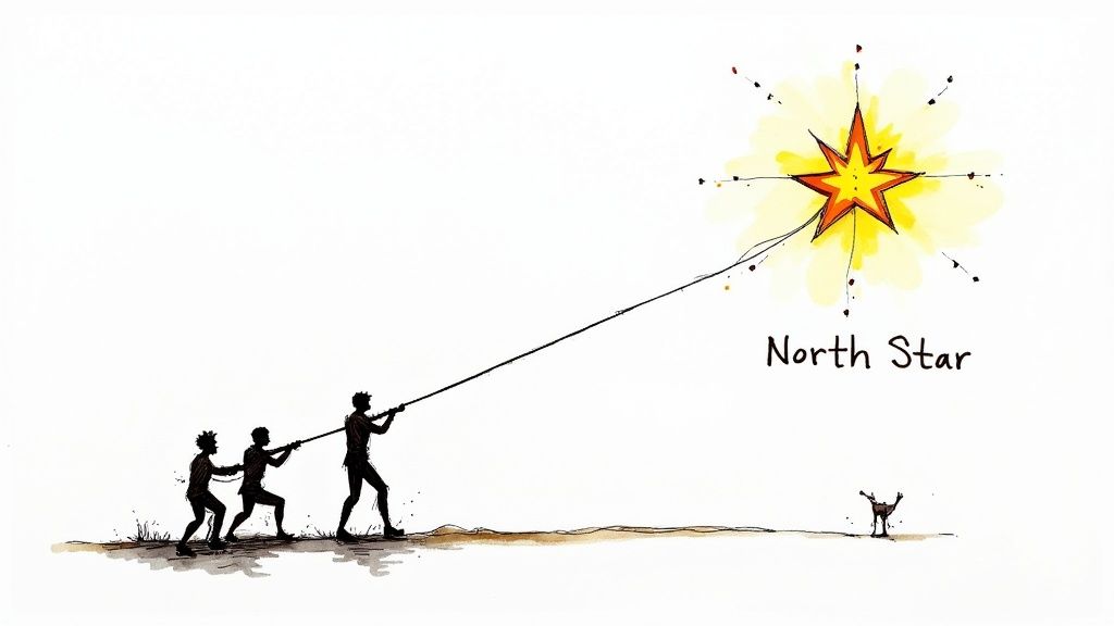 A person holding a compass, symbolizing the framework as a guiding tool.